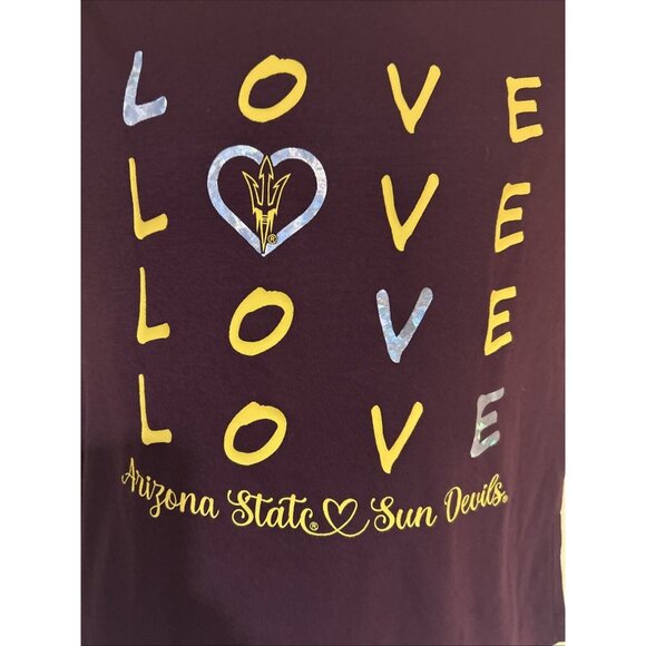NEW Arizona State Sun Devils Colosseum Criss Cross Love SS Shirt Girls M 7-8 - Picture 2 of 6